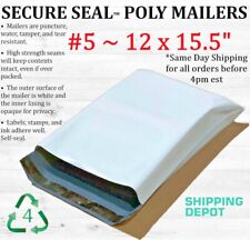 1-4000 12x15.5 White Poly Mailers Bag Self Seal Shipping 12 X 15.5 2 Mil