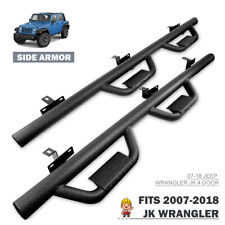 Fits 2007-2018 Jeep Wrangler Jk 4 Doors 6 Textured Steel Side Steps Nerf Bars