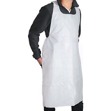 Mt Products Disposable White Heavy Weight Plastic Apron 46 X 28 - Pack Of 100