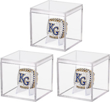 Championship Ring Display Case Clear Acrylic Display Case Mini Baseball 3 Pack