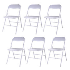 6 Pcs Commercial White Plastic Folding Chair Wedding Party Banquet Chairs Event