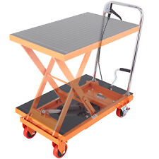 Vevor Hydraulic Lift Table Cart 500 Lbs Manual Scissor Lift Table 28.5 Orange