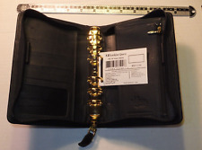 Franklin Covey Quest Full Grain Napa Black Leather Planner 6 Ring 7x5 Zip Binder