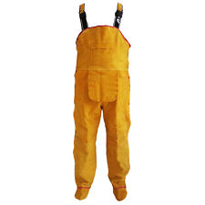 Heat Insulation Protection Safety Leather Welding Work Pants Rompers Bib Overall