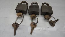 1 Lot Of 3 1 Master Padlock All Keyed To The Same Keyeach Lock Has 2 Keys