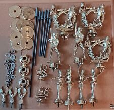 Trophy Parts Lot 30 Metal Rods Hexnuts Check Rings Risers Multi Toppers Plastic
