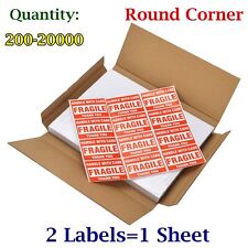 Premium 8.5x5.5 Rounded Corner Shipping Postage Labels Half Sheet Self Adhesive