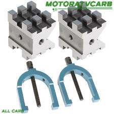 All-carb Machinist V-blocks 2-38 2-34 2 Clamp Set Hardened Steel