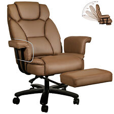 Executive Office Chair Leather Computer Desk Task Chair Footrest Heavy People