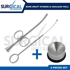 2 Pcs Bone Graft Syringe 4.5mm Amalgam Well Set Implant Dental German Grade