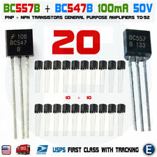 20pcs 10 X Bc557b Bc557 10 X Bc547b Bc547 Pairs Transistors Npn Pnp To-92