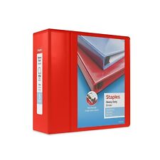 Staples Heavy Duty 5 3-ring View Binder Red 24702 82658