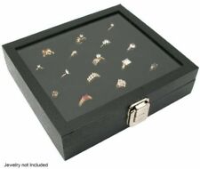 Ring Box Ring Jewelry Organizer Box 36 Rings Display Storage Case Glass Top