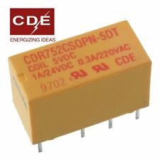 Cde 5 Volt Dc Dpdt Compact Relay Cdr752csqpn-5dt Usa Seller