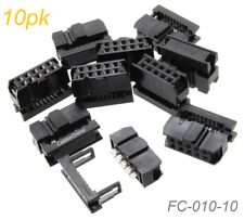 10-pack 10-pin Female Idc 2.54mm Pitch Connectors For Flat Ribbon Cable