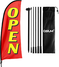 Open Themed Swooper Flag 7ft Open Banner Feather Flag With Carbon Fiber Pole