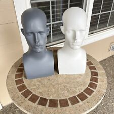 2 Male Mannequin Heads Display
