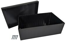 Black Abs Plastic Enclosure Project Box With Lid Screws 8.82 X 5.47 X 3.62