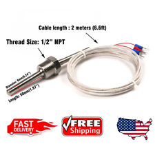 Us Rtd Pt100 Temperature Sensor Stainless Steel Probe 3 Wires 2m Cable -50200 