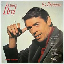 Jacques Brel Les Prenoms Lp 1968 Chanson Nm- Vg