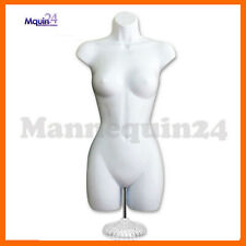 Female Torso Mannequin Dress Body Form White Table Top Stand Hanger