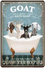 Goat Sign Wall Art Poster Retro Metal Bar Home Bathroom Decoration Sign 8x12inch