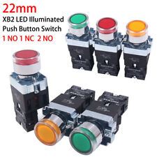 Xb2 22mm Illuminated Push Button Switch 24v220v Momentary 1 No 1 Nc 10a Onoff