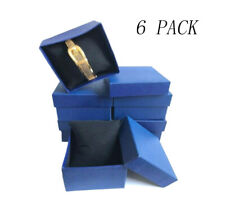 6-pack Boxes Blue Gift Box With Black Pillow Watch Bracelet Bangle Display