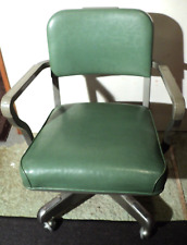 Steelcase Vintage Industrial Swivel Rolling Office Desk Chair Tanker Green 1960s