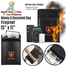 Fire Proof Money Bag Document Holder Waterproof Water Resistant Protective Case