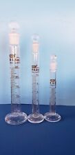 Lab Glass Cylinder With Stopper 5ml 10ml 25ml Graduated A Set Of 3 New