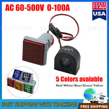 Ac 60-500v 0-100a 22mm 3-in-1 Voltmeter Ammeter Digital Volt Amp Frequency Meter