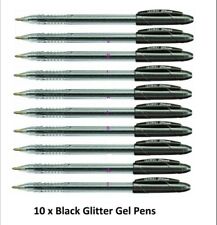 10 X Linc Shine Sparkled Black Glitter Gel Pens 0.7 Mm Fine Tip Usa Seller