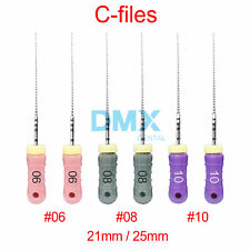6pcs Dmxdent Dental Rotary Endodontic Hand Use C Files For Root Canal 2125mm