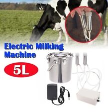 Electric Cow Milker Vacuum Impulse Pump Dual Head Milking Machine 5l