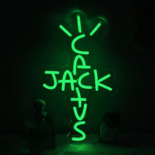 Cactus Jack Neon Sign Green Words Neon Light Sign Wall Art Neon Light For Rap Ta