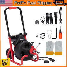 75 X 12 Drain Cleaner Electric Sewer Snake Cleaning Machine Auger Auto Feed