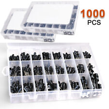 1000pc Radial Electrolytic Capacitor Assortment Kit 24 Value 0.1uf-1000uf 10-50v