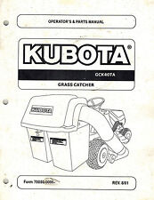 Kubota Gck40ta Grass Catcher Operators Parts  Manual New