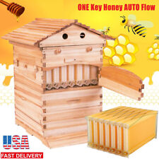 7x Auto Flow Honey Bee Hive Frames Brood Beehive House Box Complete Beekeeping