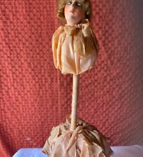 Antique Flapper 1920s Head Hat Stand.. Boudoir Doll Style. Amazing