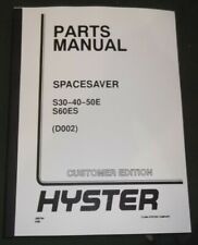 Hyster S30e S40e S50e S60es Forklift Truck Parts Book Manual Catalog Sn D002