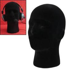 Black Manikin Head Model Male Styrofoam Mannequin Wigs Glasses Cap Display I4h9