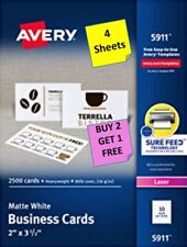 4 Sheets Avery 5911 Printable Business Cards 2 X 3.5 Laser B2g1