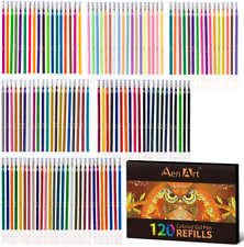 120 Colors Gel Pens Refills For Coloring Books 40 More Ink Aen Art Colored Set