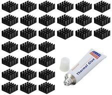 30pcs 14mm Heatsink 14x14x7mm With Thermal Conductive Adhesive Glue Black A...