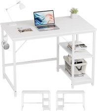 Home Office Computer Desk With Wooden Storage Shelfsmall Office White Desk And