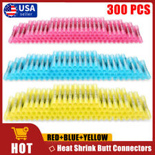 100-500pcs Heat Shrink Wire Butt Connectors Insulated Crimp Terminals 22-16 Awg