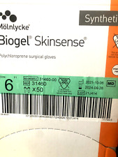50-pairs Molnlycke 31460 Biogel Skinsense Size 6 Surgical Gloves Pf X09282024