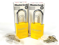 Lot Of 2 Master Lock Proseries 6835 Yellow Safety Pad Lock Keyed 5 Pin Lockout